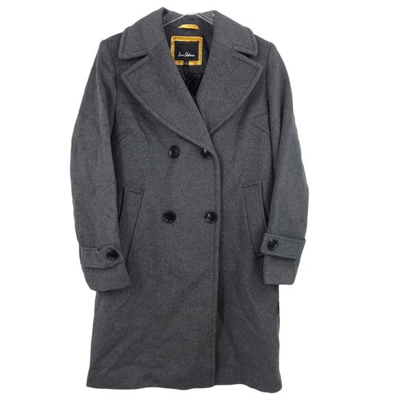 Sam Edelman Double Breasted Wool Blend Twill Coat 4 Notched Lapel Pocket NWT - Picture 1 of 9